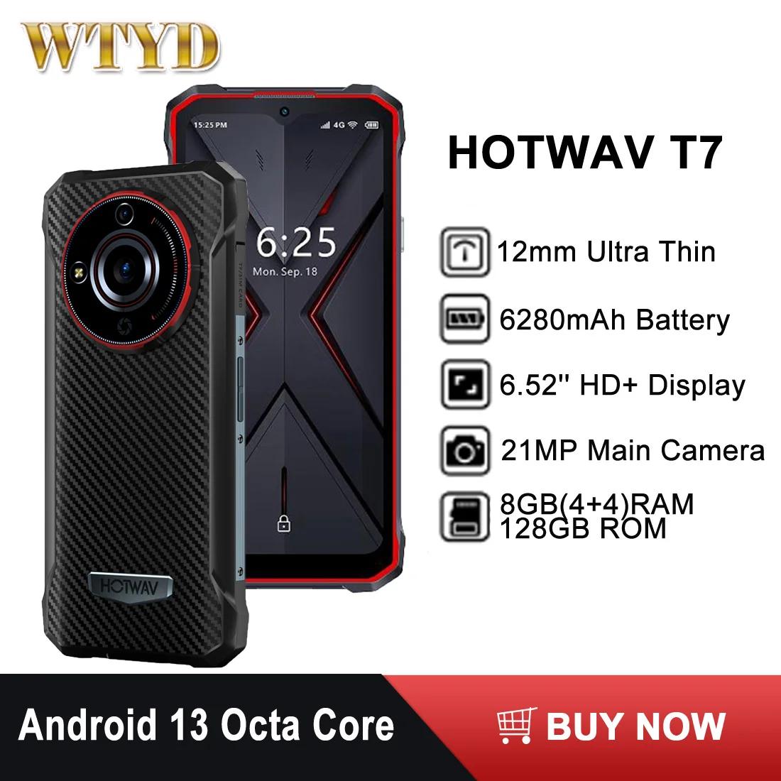 HOTWAV T7 ߰ ޴, Ʈ  6.52 ġ HD + ÷ 21MP ĸ ī޶ ޴, 6280mAh ȵ̵ 13 4G Ʈ, 4GB + 128GB